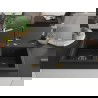 Mexen Hektor granitový drez 2-komorový 800 x 480 mm, čierny/strieborný metalík, sifón zlatý - 6521802000-73-G