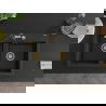 Mexen Hektor granitový drez 2-komorový 800 x 480 mm, čierny/strieborný metalík, sifón zlatý - 6521802000-73-G