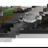 Mexen Hektor granitový drez 2-komorový 800 x 480 mm, čierny/strieborný metalik, čierny sifón - 6521802000-73-B