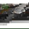 Mexen Omar granitový drez 1-komorový 800 x 480 mm, čierno/strieborný metalik, sifón zlatý - 6520801005-73-G