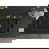 Mexen Omar granitový drez 1-komorový 800 x 480 mm, čierno/strieborný metalik, sifón zlatý - 6520801005-73-G