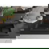 Mexen Omar granitový drez 1-komorový 800 x 480 mm, čierny/strieborný metalický, čierny sifón - 6520801005-73-B