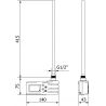 Mexen FA-J1229 elektrická vykurovacia tyč 450 W, čierna - W959-0450-70