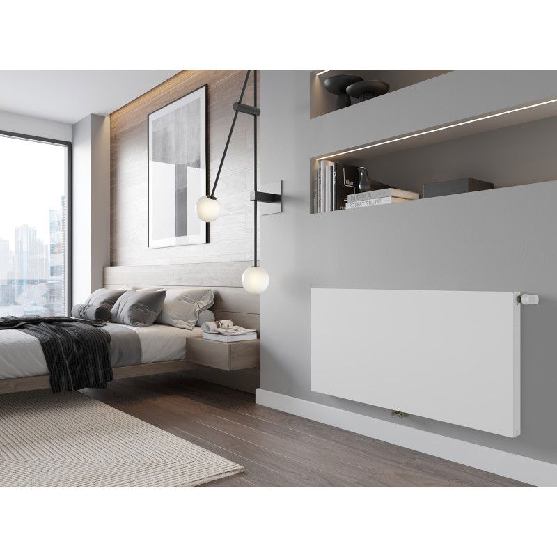 Mexen Flat CCF11 doskový radiátor 600 x 400 mm, spodné stredové pripojenie, 313 W, biely - W6C11F-060-040-00