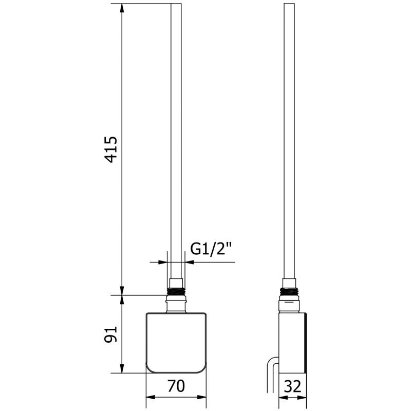 Mexen FA-05W elektrická vykurovacia tyč 450 W, biela - W958-0450-20