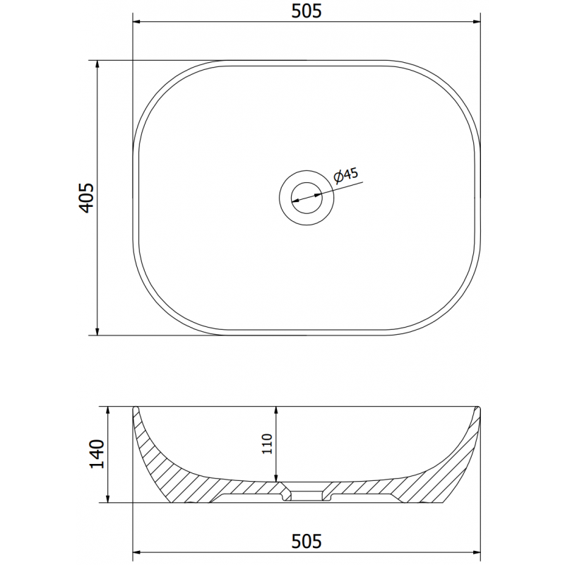 Mexen Rosa umývadlo na dosku 50 x 40 cm svetlo šedá matná - 21095061