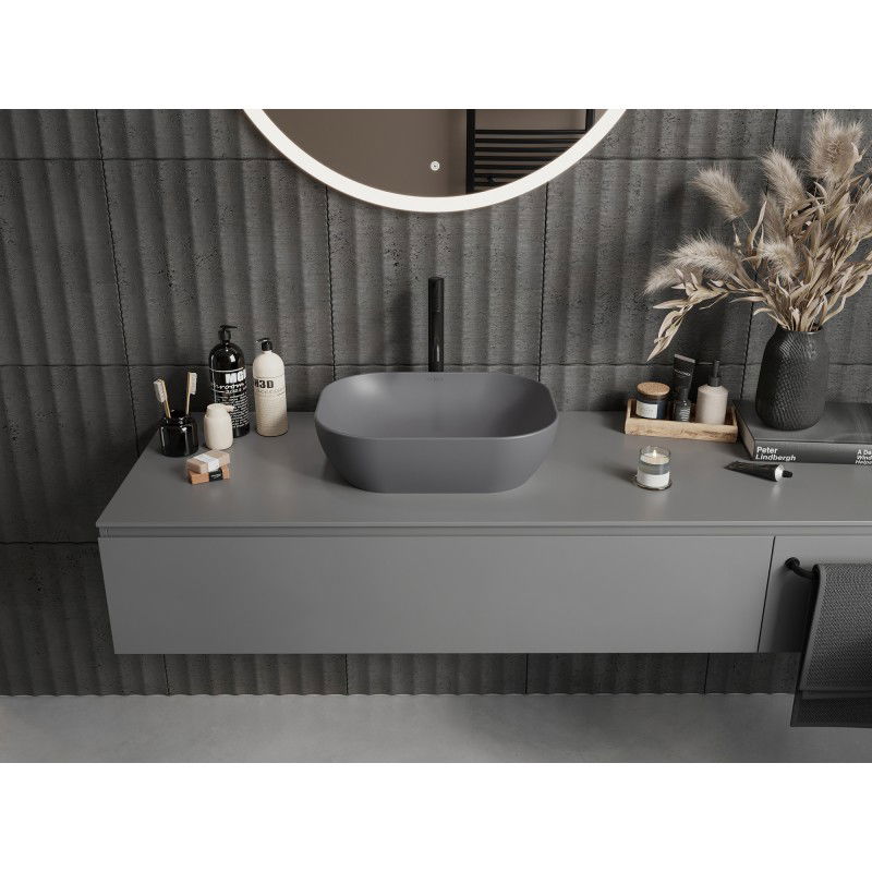 Mexen Rosa umývadlo na dosku 50 x 40 cm, tmavosivá mat - 21095071