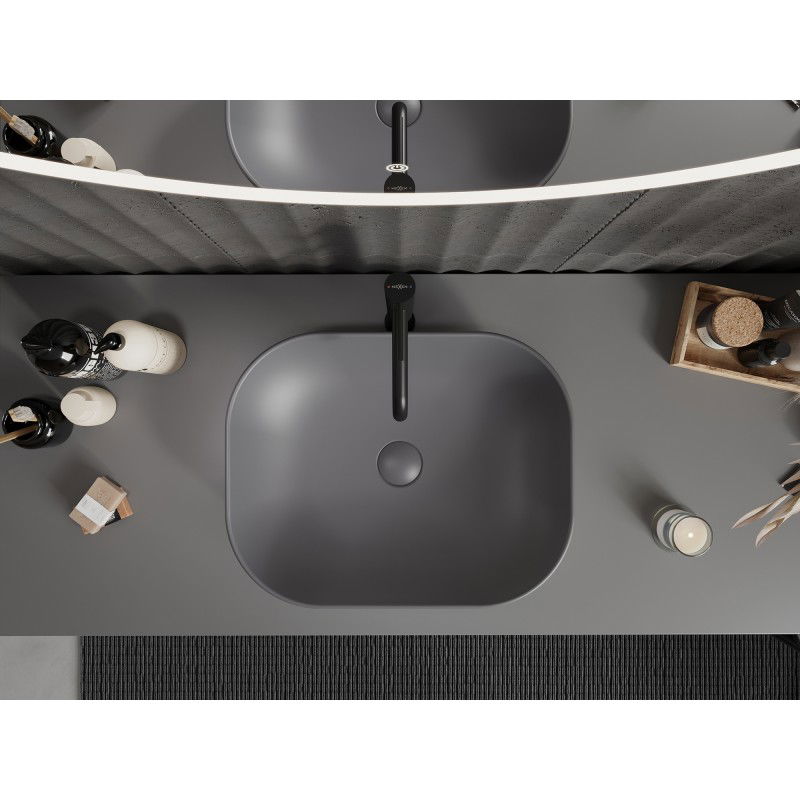 Mexen Rosa umývadlo na dosku 50 x 40 cm, tmavosivá mat - 21095071