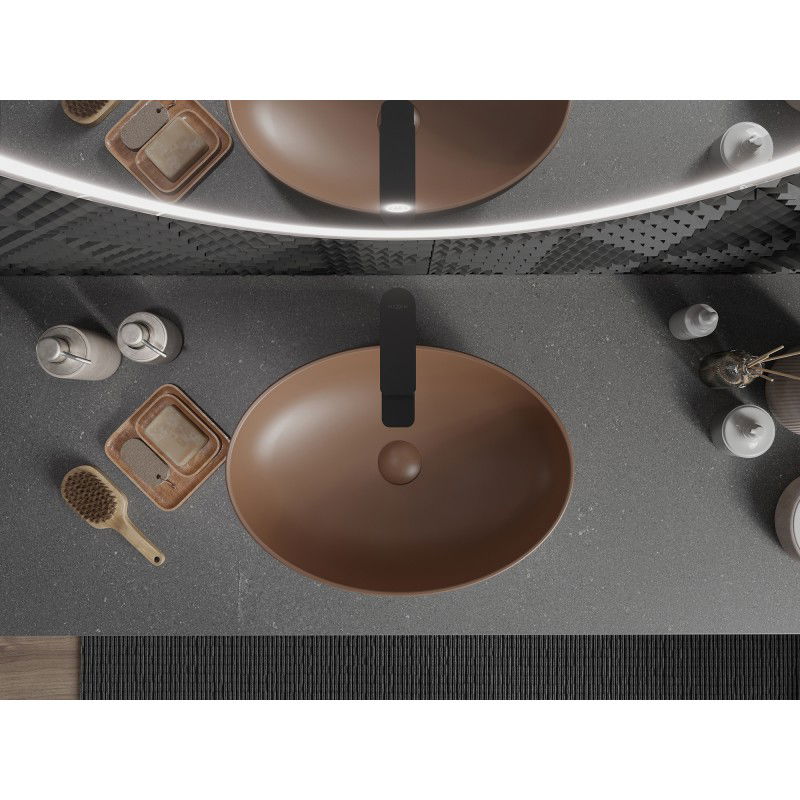 Mexen Cornelia umývadlo na dosku 50 x 37 cm, hnedá matná - 21885068