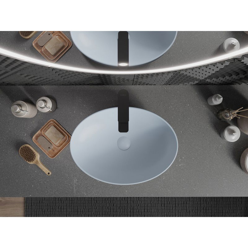 Mexen Cornelia dosková umývadlo 50 x 37 cm, sivá-modrá matná - 21885069