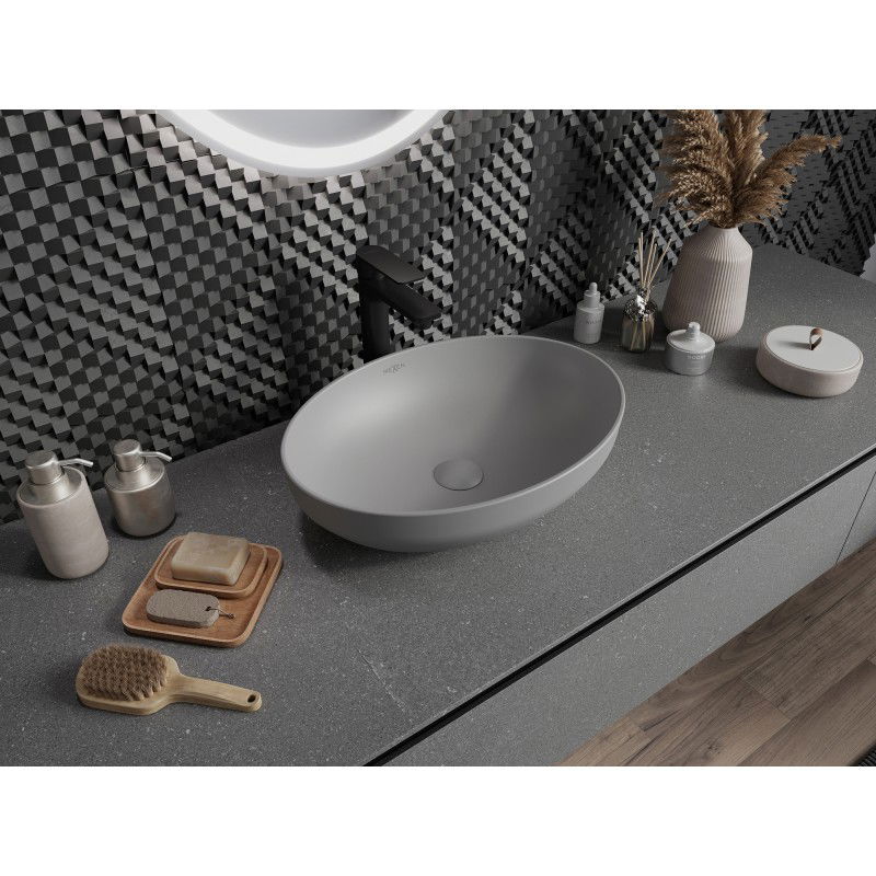 Mexen Cornelia umývadlo na dosku 50 x 37 cm, svetlosivá matná - 21885061