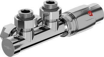 Mexen G00 termostatická sada rohová, Duplex, DN50, chróm - W907-900-01