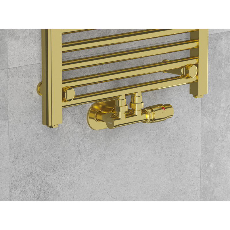 Mexen G00 súprava termostatická rohová, Duplex, DN50, zlatá - W907-900-50