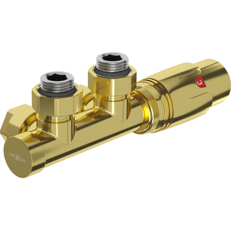 Mexen G00 súprava termostatická rohová, Duplex, DN50, zlatá - W907-900-50