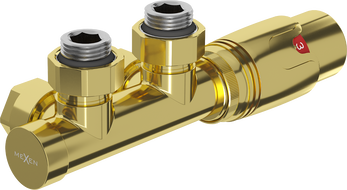 Mexen G00 súprava termostatická rohová, Duplex, DN50, zlatá - W907-900-50