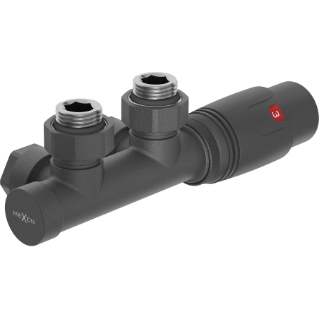 Mexen G00 termostatická sada rohová, Duplex, DN50, antracit - W907-900-66