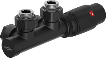 Mexen G00 termostatická súprava rohová, Duplex, DN50, čierna - W907-900-70