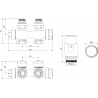 Mexen G00 termostatická súprava v pravom/uhlovom tvare, Duplex, DN50, chróm - W908-900-01