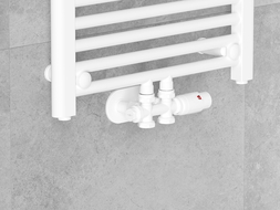 Mexen G00 termostatická sada rohová/priamá, Duplex, DN50, biela - W908-900-20