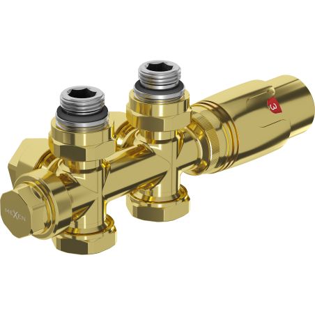 Mexen G00 termoset kútový/priamy, Duplex, DN50, zlatý - W908-900-50