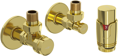 Mexen G00 termostatická sada uhlová s krytom R, zlatá - W901-900-904-50
