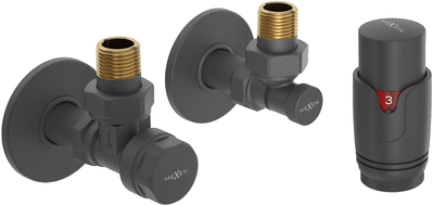 Mexen G00 termostatická súprava uhlová s krytom R, antracit - W901-900-904-66