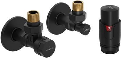 Mexen G00 rohová termostatická sada s krytom R, čierna - W901-900-904-70