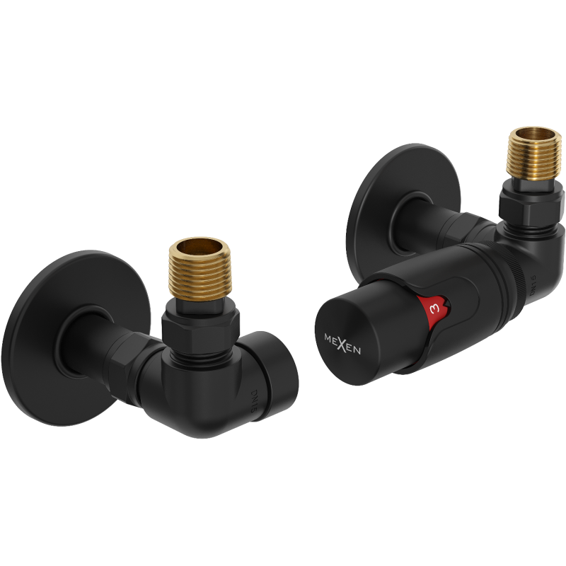 Mexen G00 termostatická súprava osová s krytkou R, čierna - W903-900-904-70