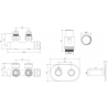 Mexen G00 termostatická zostava s rozetou R, Duplex, DN50, antracit - W907-900-905-66