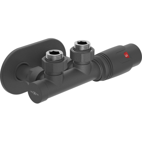 Mexen G00 uhlová termostatická sada s krytkou R, Duplex, DN50, antracit - W907-900-905-66