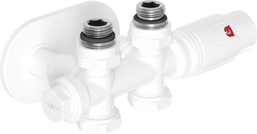 Mexen G00 termostatická súprava rohový/rovný s krytom R, Duplex, DN50, biela - W908-900-905-20
