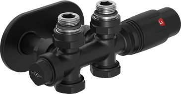 Mexen G00 sada termostatická rohová/priamo s krytom R, Duplex, DN50, čierna - W908-900-905-70