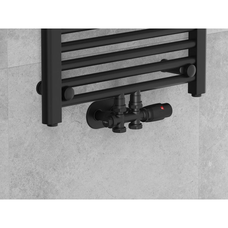 Mexen G00 sada termostatická rohová/priamo s krytom R, Duplex, DN50, čierna - W908-900-905-70