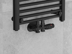 Mexen G00 súprava termostatického ventilu rohového/priamočiarého s krytkou R, Duplex, DN50, čierny - W908-900-905-70