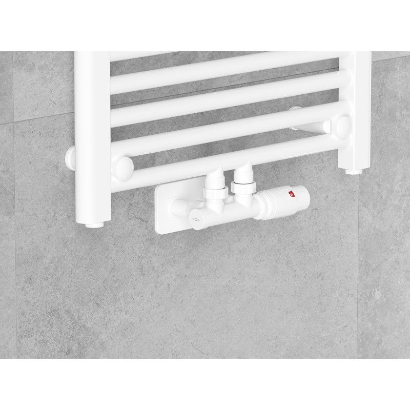 Mexen G00 termostatická uhlová súprava s krytom S, Duplex, DN50, biela - W907-900-910-20