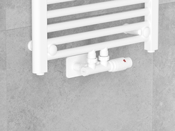 Mexen G00 termostatická uhlová súprava s krytom S, Duplex, DN50, biela - W907-900-910-20