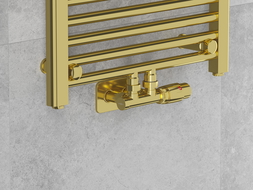 Mexen G00 termostatická sada s uhlovou krytkou S, Duplex, DN50, zlatá - W907-900-910-50