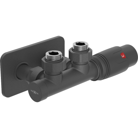 Mexen G00 termostatický rohový set s krytom S, Duplex, DN50, antracit - W907-900-910-66