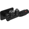 Mexen G00 termostatický rohový set s krytem S, Duplex, DN50, černý - W907-900-910-70