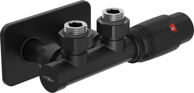 Mexen G00 termostatický rohový set s krytem S, Duplex, DN50, černý - W907-900-910-70