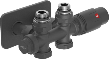 Mexen G00 termostatická súprava rohová/presná s krytkou S, Duplex, DN50, antracit - W908-900-910-66