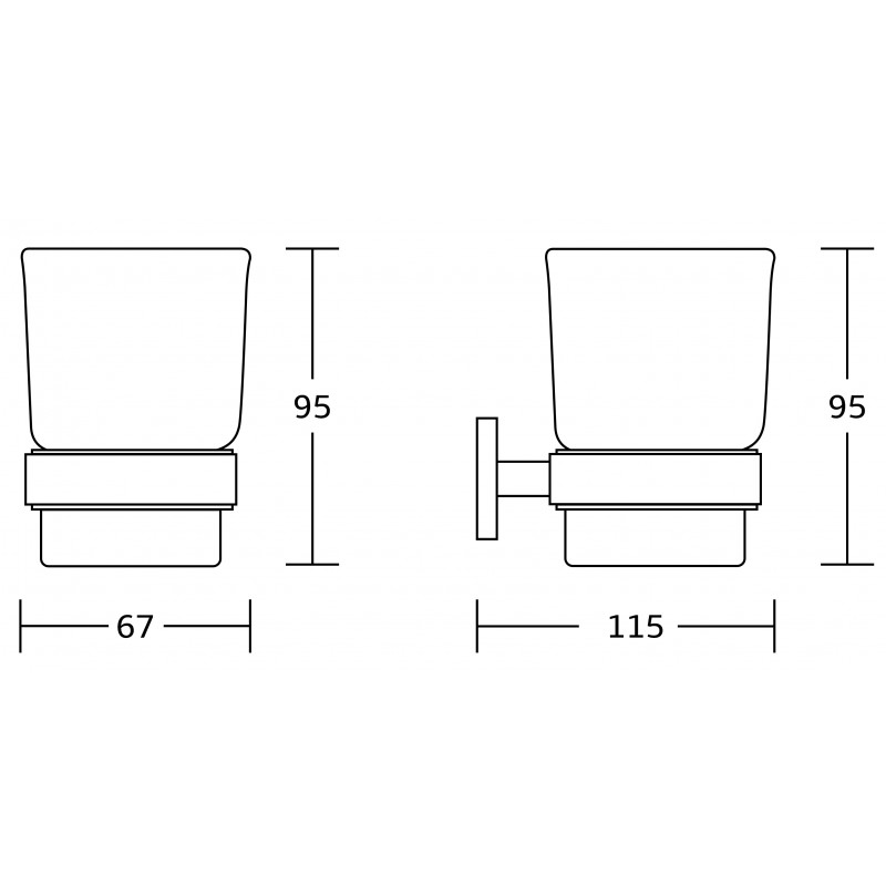 Mexen Zoja pohár na zubné kefky, čierny - 7019138-70