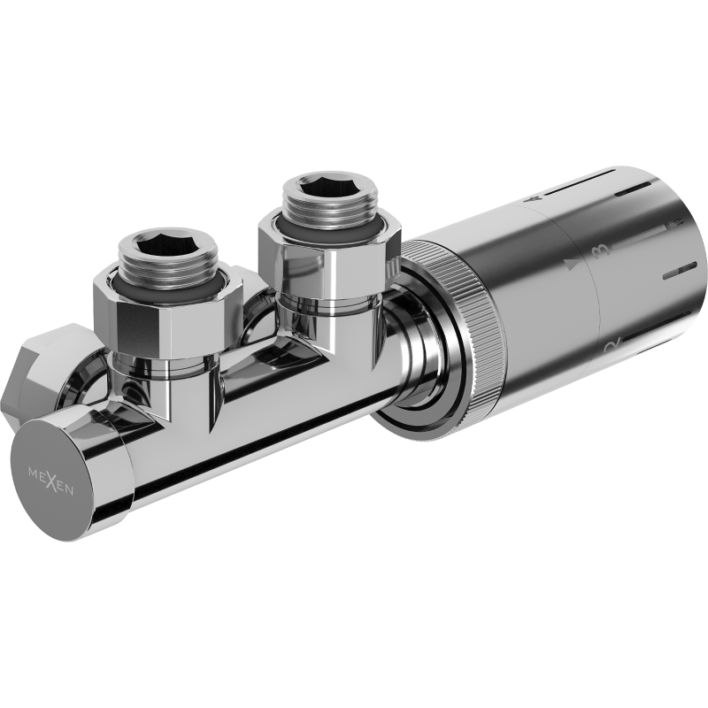 Mexen G05 termostatický uhlový set, Duplex, DN50, chróm - W907-958-01