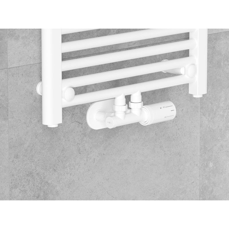 Mexen G05 termostatická zostava rohová, Duplex, DN50, biela - W907-958-20