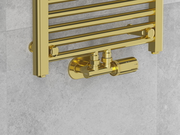 Mexen G05 termostatická súprava rohová, Duplex, DN50, zlatá - W907-958-50