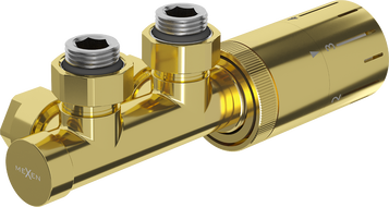 Mexen G05 termostatická súprava rohová, Duplex, DN50, zlatá - W907-958-50