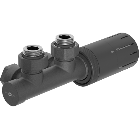 Mexen G05 termostatická súprava rohová, Duplex, DN50, antracit - W907-958-66