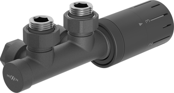 Mexen G05 termostatická súprava rohová, Duplex, DN50, antracit - W907-958-66