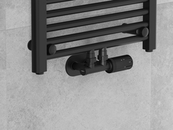 Mexen G05 uhlový termostatický set, Duplex, DN50, čierny - W907-958-70