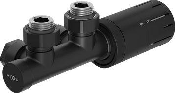 Mexen G05 uhlový termostatický set, Duplex, DN50, čierny - W907-958-70